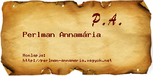 Perlman Annamária névjegykártya